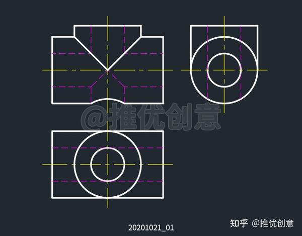 两空心圆柱相贯线画法图片