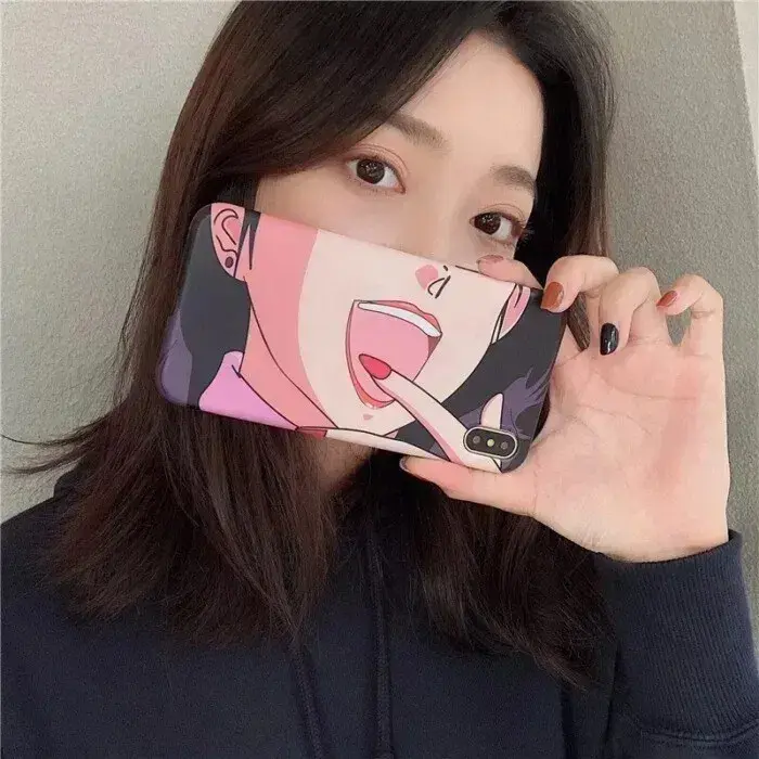 手机挡脸女生头像