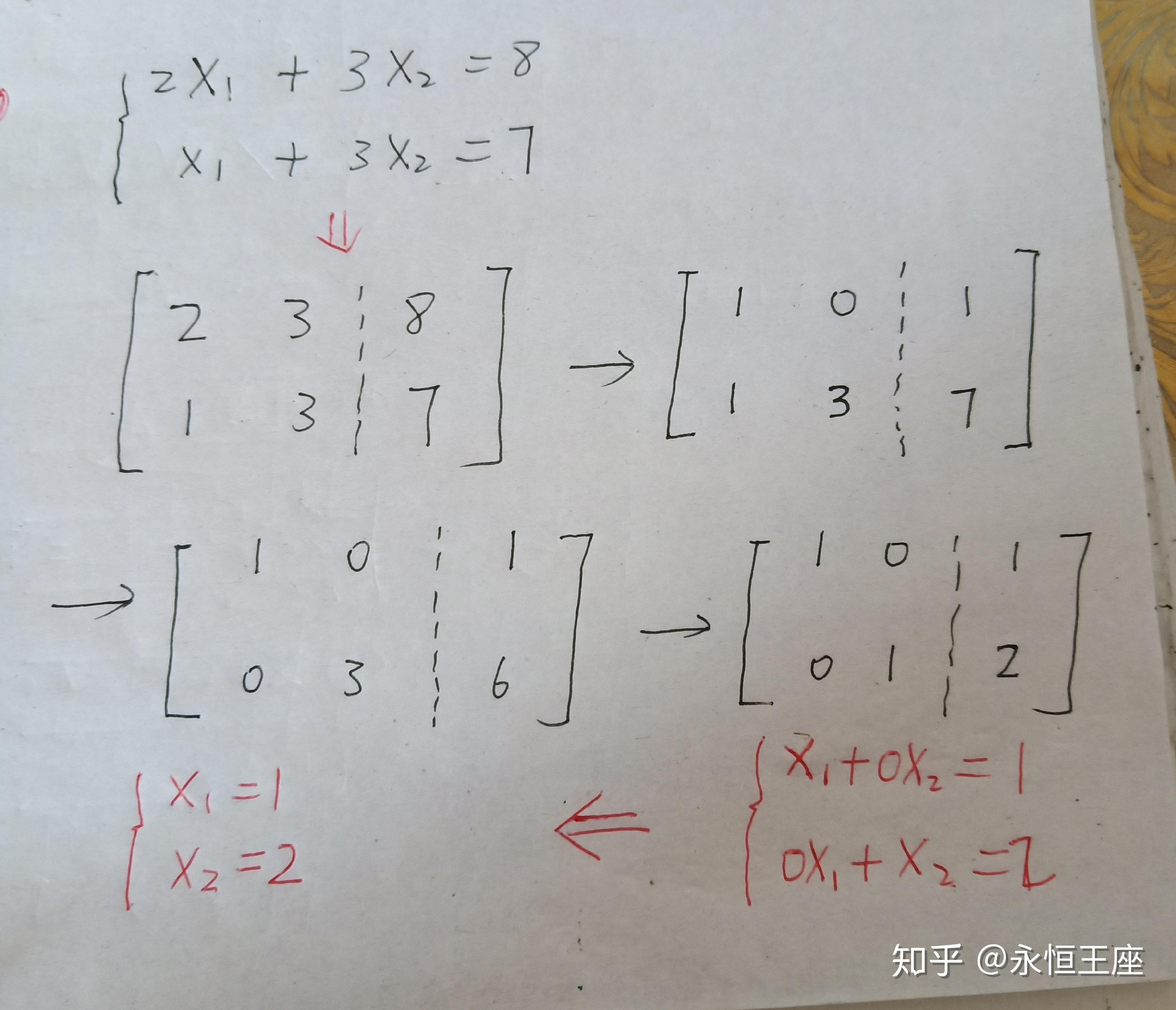 用增广矩阵求线性方程组的解是什么原理