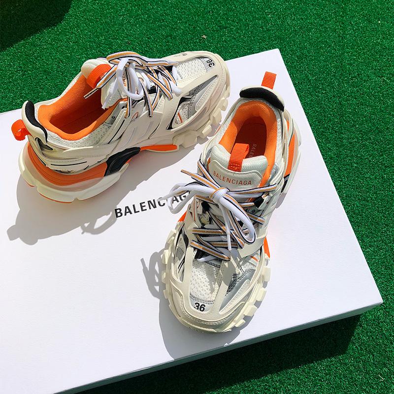 Balenciaga Track Mesh And Leather Sneakers in White for