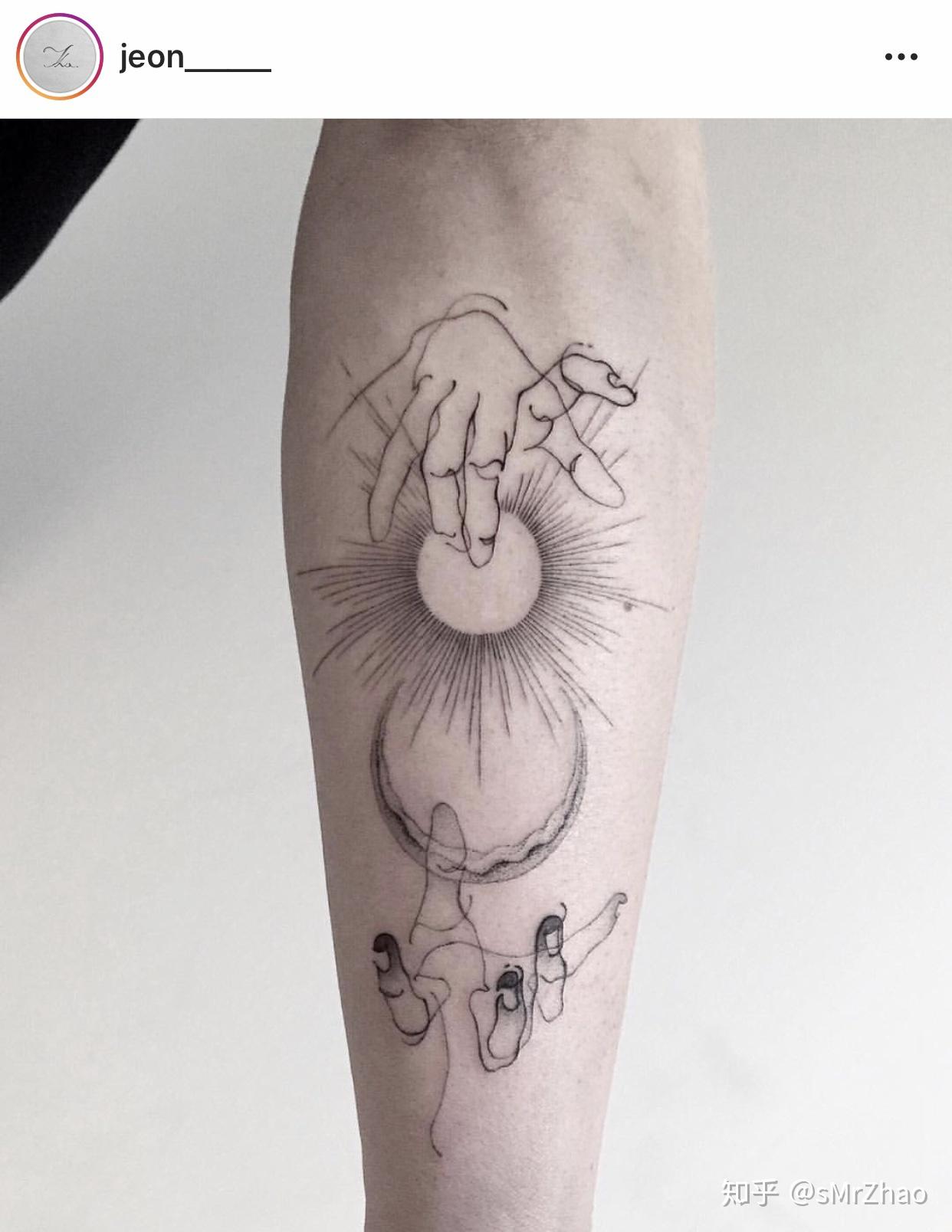 smrzhao纹身推荐第232期黑白几何禁欲宗教系现代性冷淡纹身