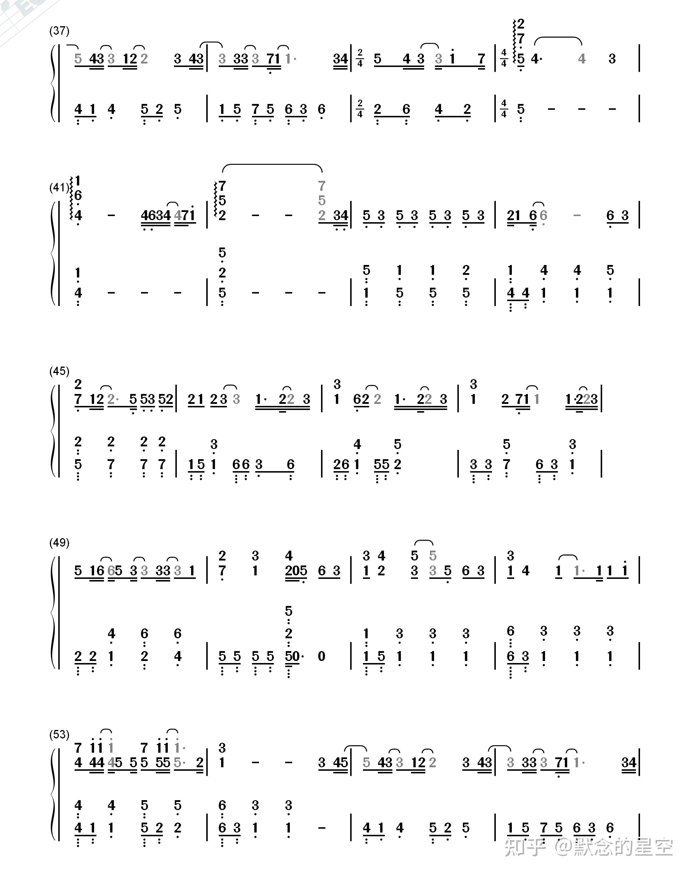 钢琴谱,双手简谱,双版本:谢安琪《可乐》