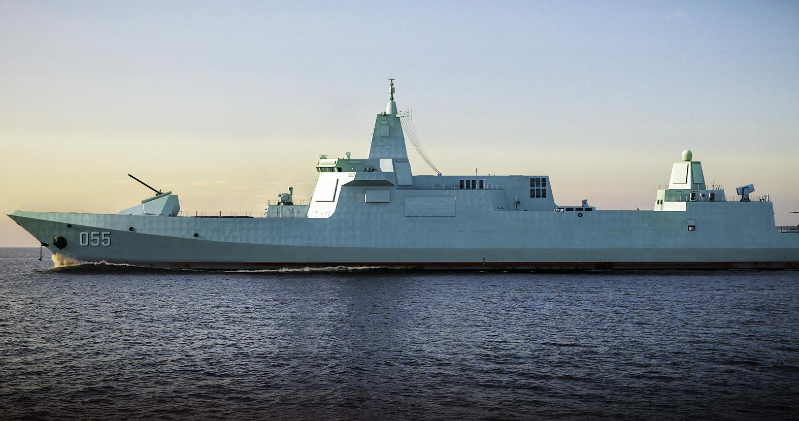 排水量达到1.3万吨的055型导