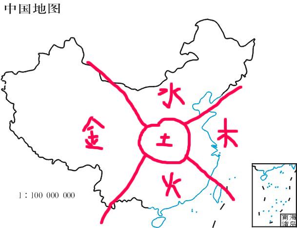 金木水火土地理方位图图片