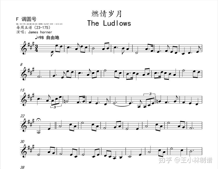 红歌/ludlows《燃情岁月》小提琴 中提琴 大提琴 单簧管 长笛 萨克斯