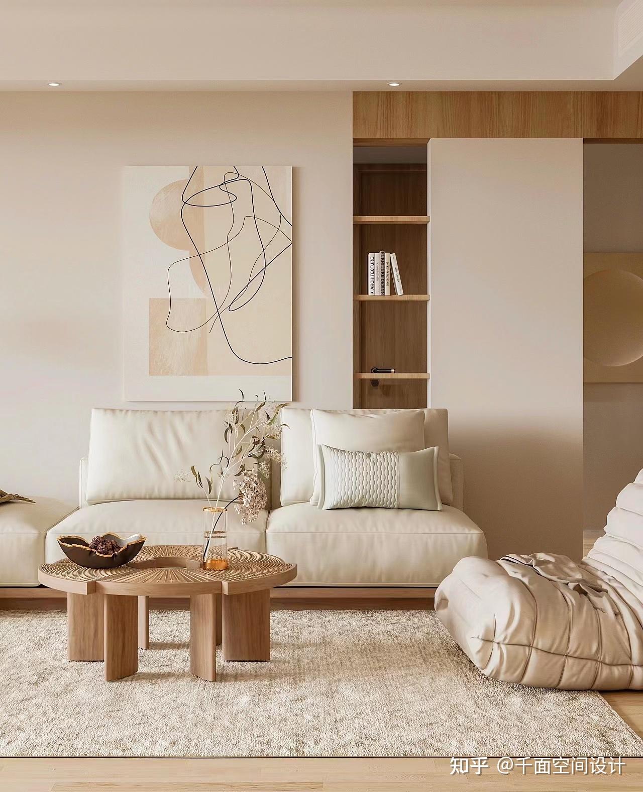 原创设计暖色系无主灯客厅这么装超显大