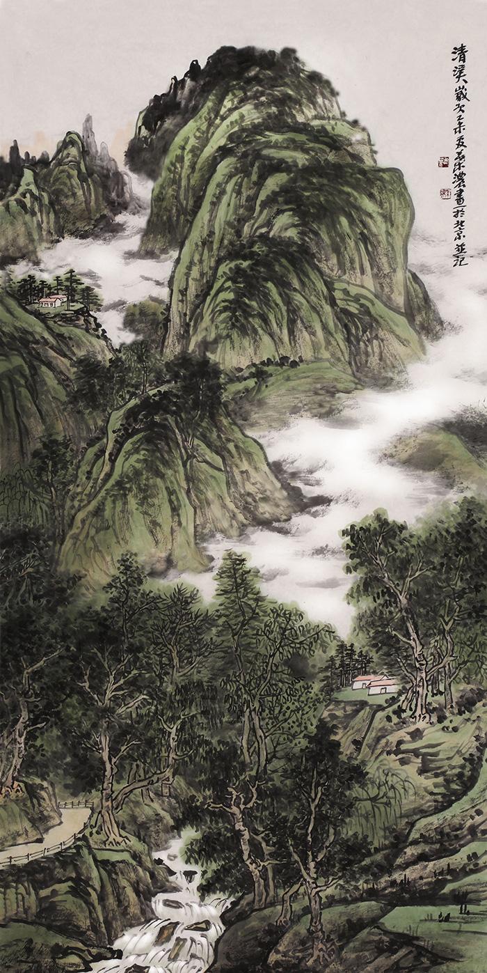 中国现代青绿山水画的探索者本来艺术家叶浓