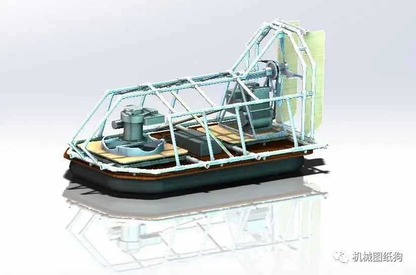 海洋船舶hatv气垫船结构模型3d图纸solidworks2020设计