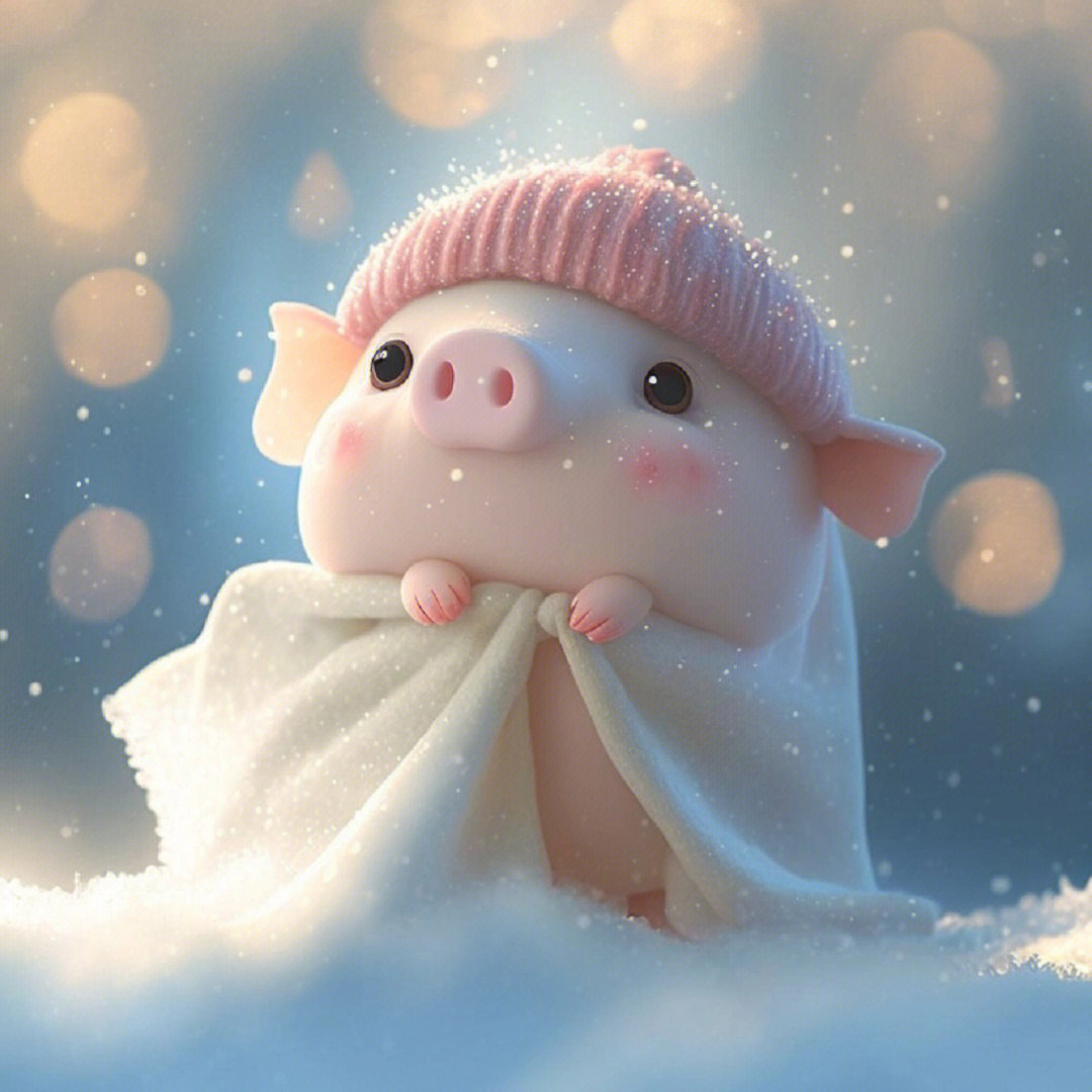 雪地里的q萌小猪猪表情包