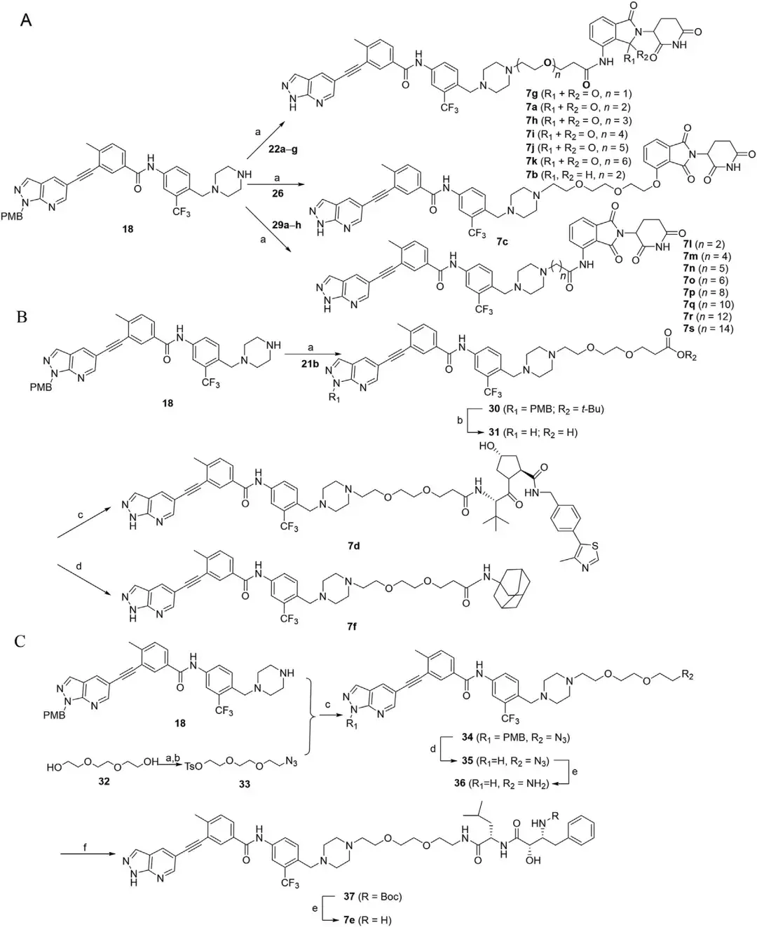 设计合成和生物学评估bcrablprotacs以克服t315i突变