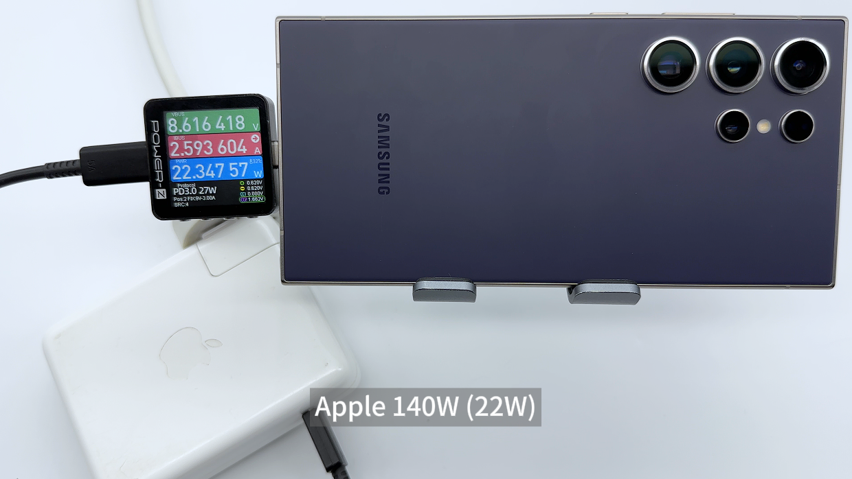 使用原厂25w充电器(型号:ep-ta800)搭配原装充电线为三星 galaxy s24