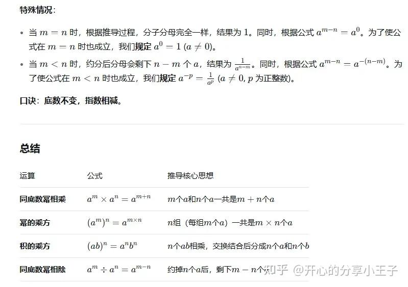 初中数学幂的运算公式推导详细过程 - 知乎