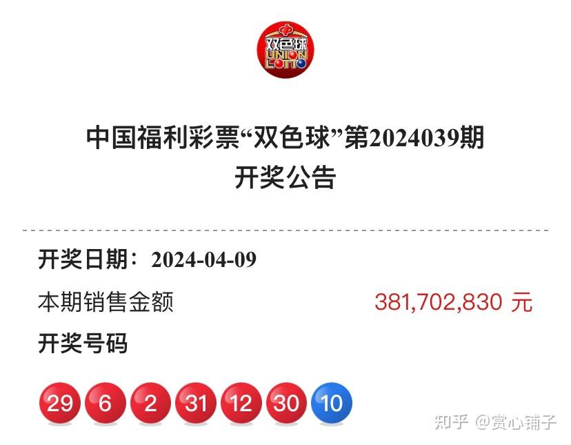 中国福利彩票双色球第2024040期开奖结果预测推算