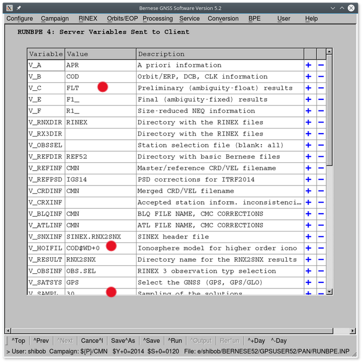Bernese5 2 bpe running 