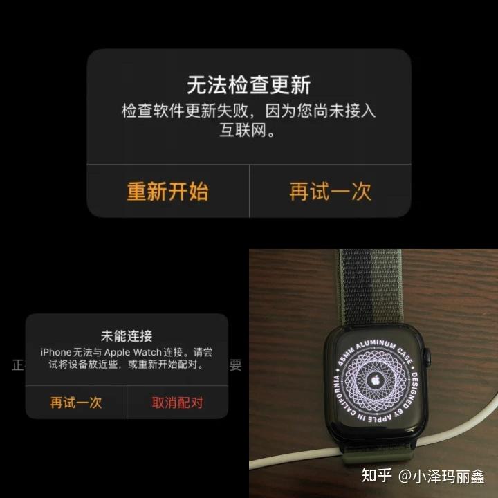 顺便体验一下苹果产品的生态结合,在配对手手表时,却出现"检查软件