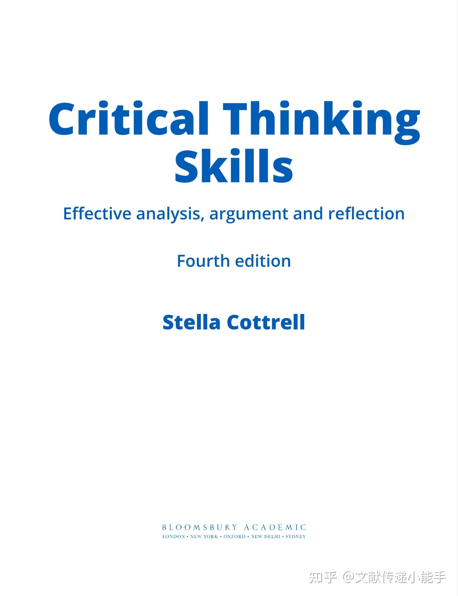 critical thinking skills cottrell pdf