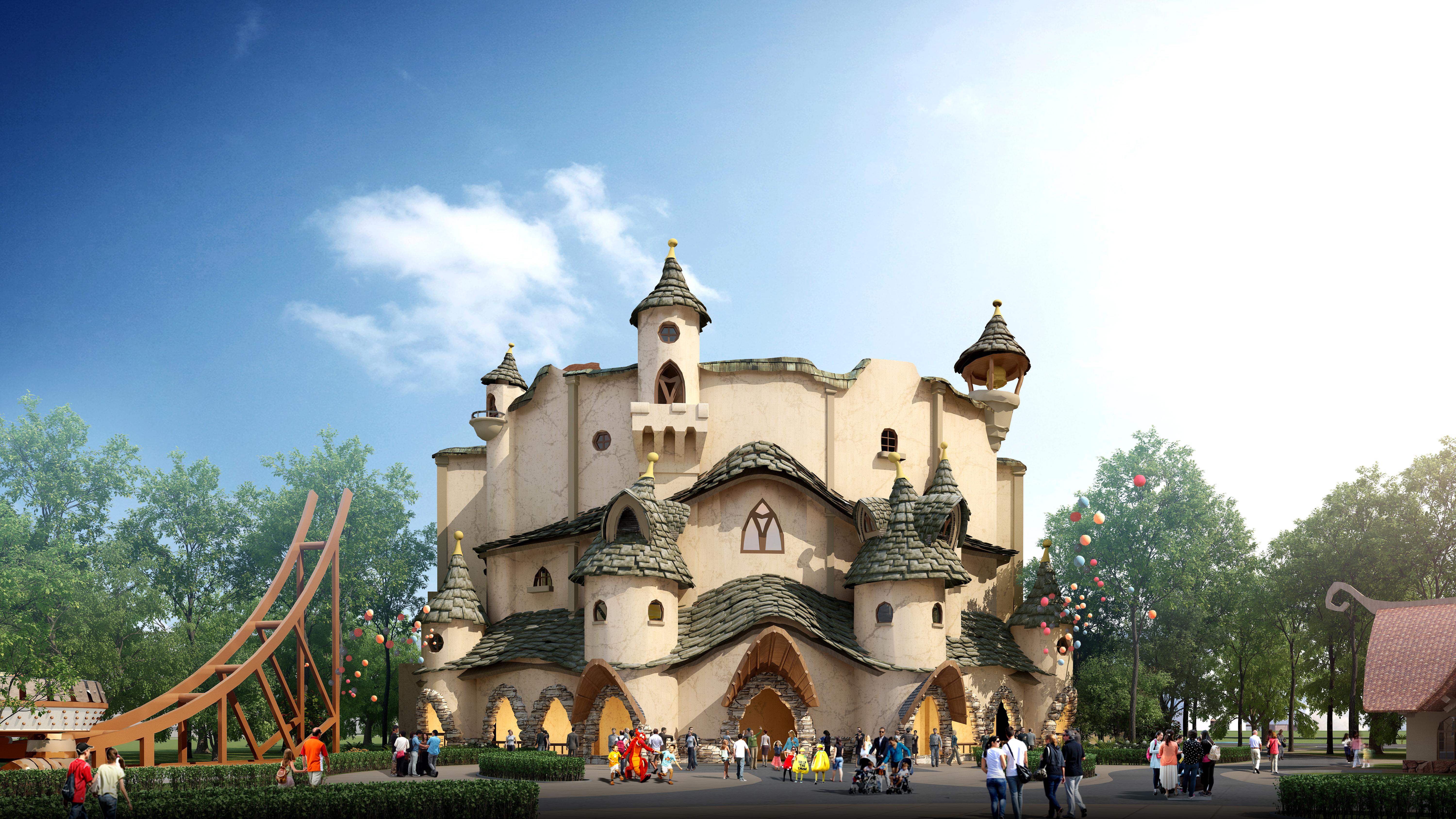 43万﹐,是济南首个开放式主题乐园,以欧式风格为主题,设计了魔法小镇