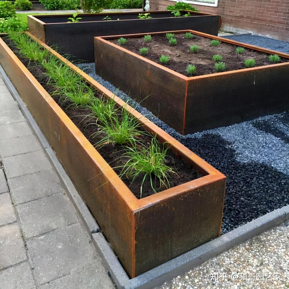 庭院设计:耐候钢在庭院造景中的4种用法,为庭院造景提供新灵感