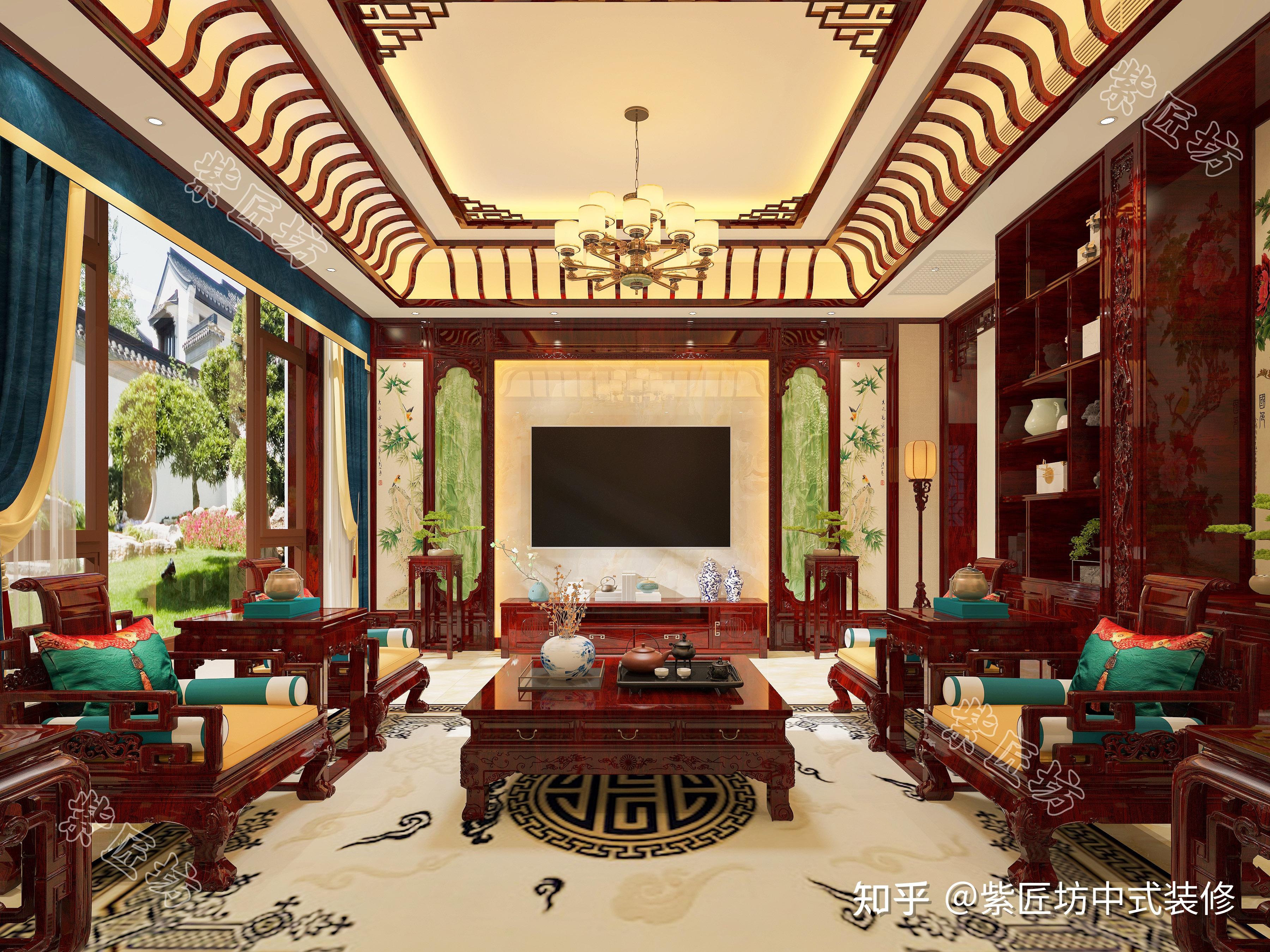 石家庄别墅装修丨水悦龙庭345㎡中式别墅设计，重新定义雅韵之美 - 知乎