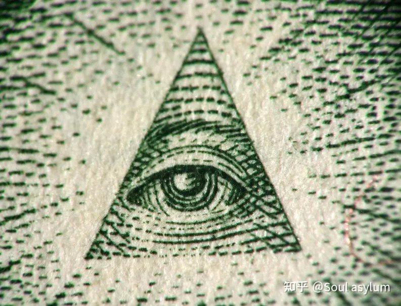 一元美元上的金字塔顶端的眼睛代表是上帝之眼