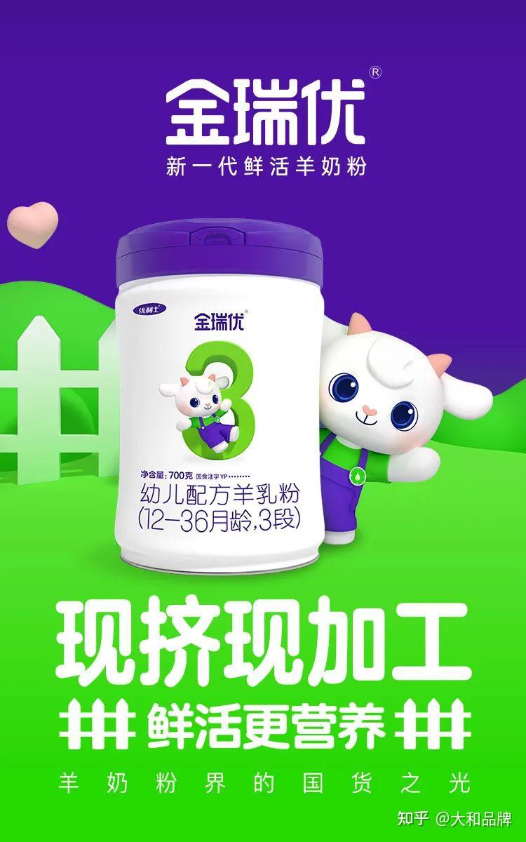 大和基于前期为金瑞优策划的"新一代鲜活羊奶粉"品牌定位,形象以莎能