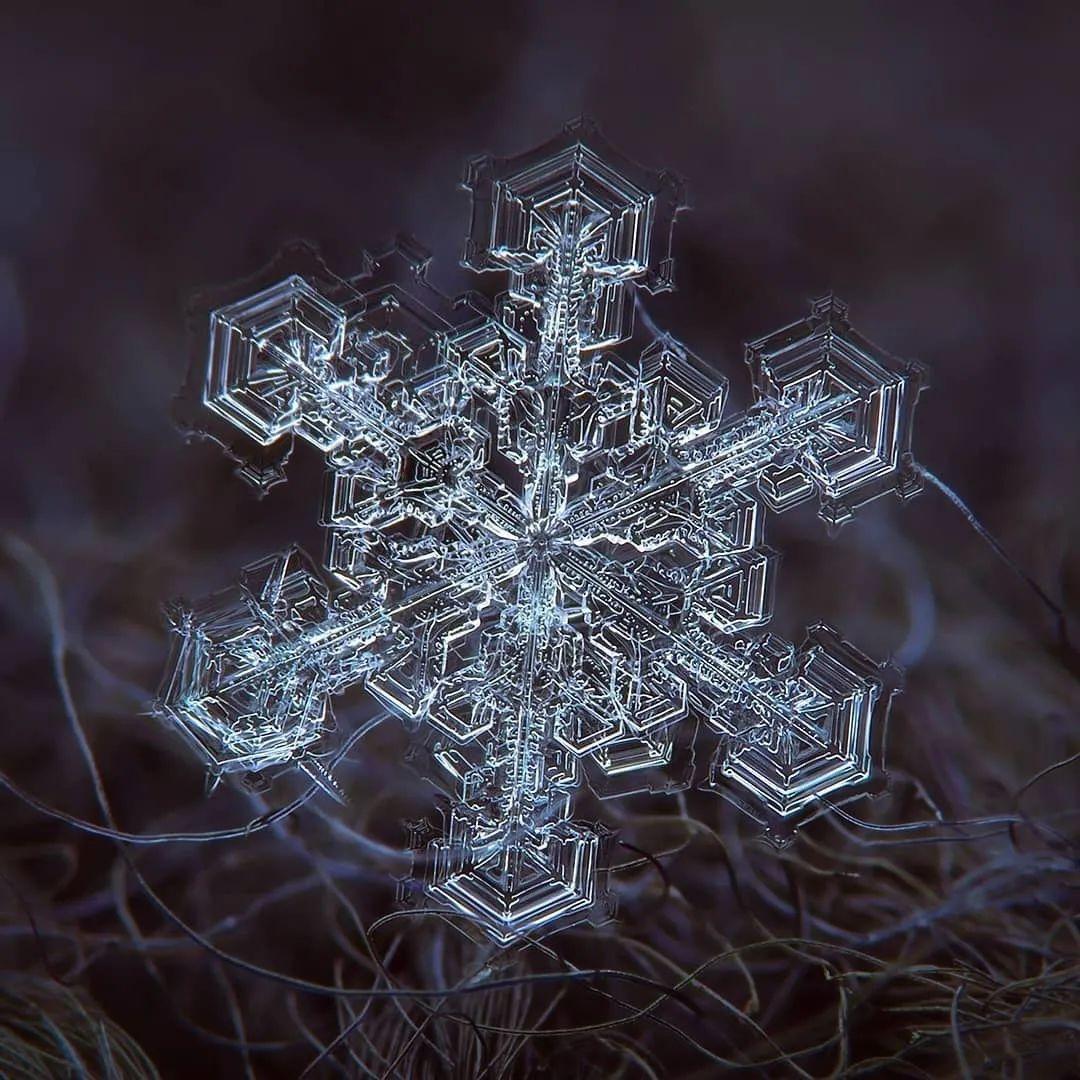 最美的这些规则的几何图形组成的雪花不禁让人感叹大自然的馈赠柱状