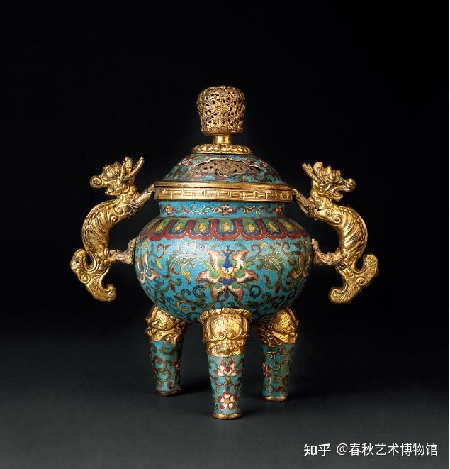 乾隆年制铜胎掐丝珐琅彩熏香炉_景泰蓝_中国_花纹
