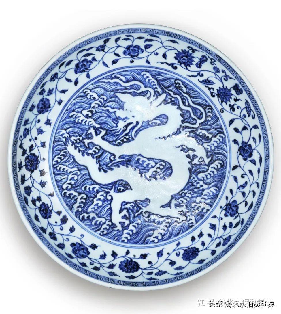 TA174□中国古玩 唐物 明永 青花刻海水龍紋天球瓶 時代物 極上品