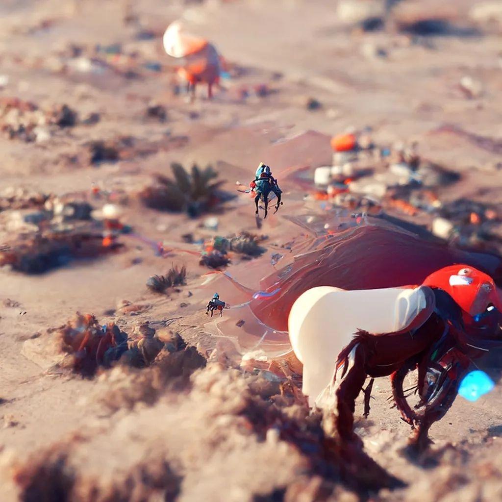 prompt:an astronaut rides a horse in the desert,4k,by beeple