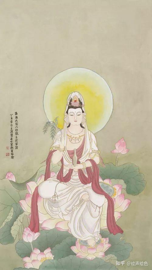 著名画家董艳菊笔下的工笔观音