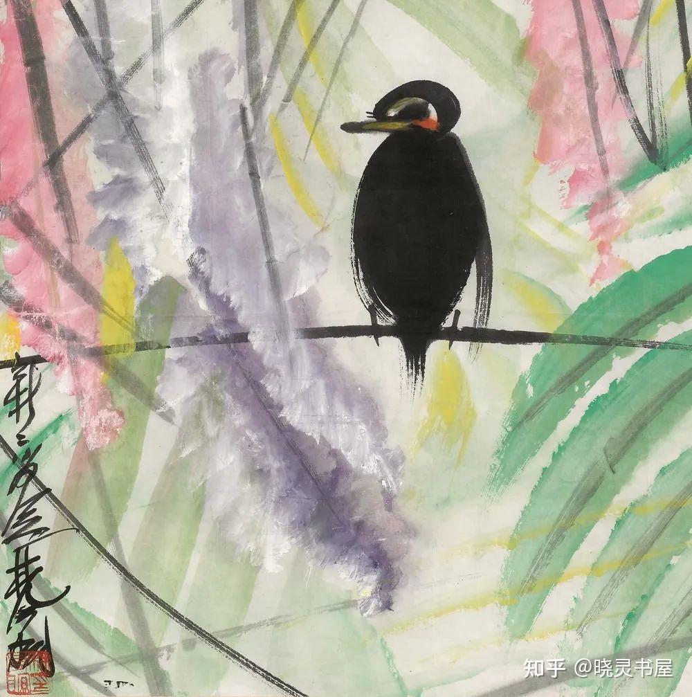 红叶小鸟正是带着这种对生命的爱怜之情,林风眠笔下的花鸟是那么动人