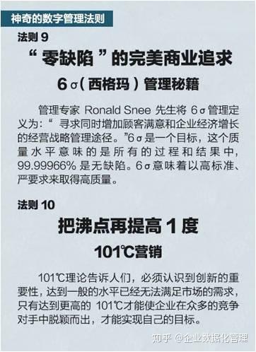 世界500强总结的16个数字管理法则 知乎