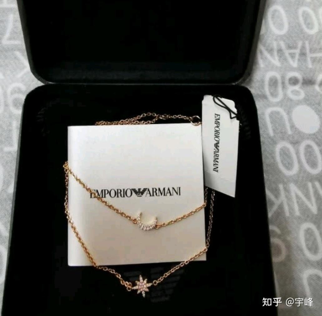 15,阿玛尼星月叠戴项链锁