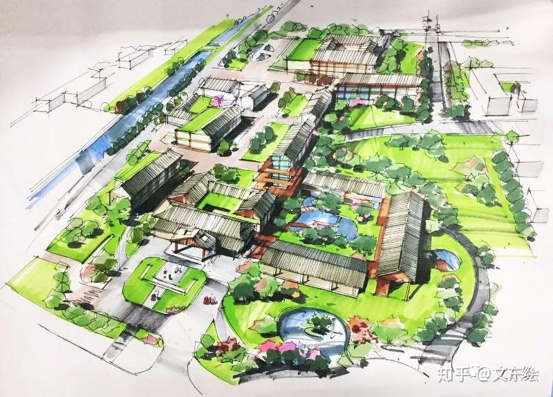 “城市规划快题八讲”/第二讲 技巧与表达（中篇|鸟瞰线稿）1.0 - 知乎