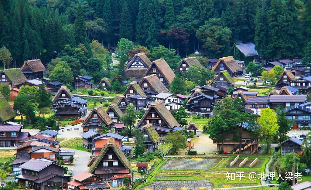 合掌造房屋建造于300年前的江户至昭和时期,是为了抵御大自然的严冬