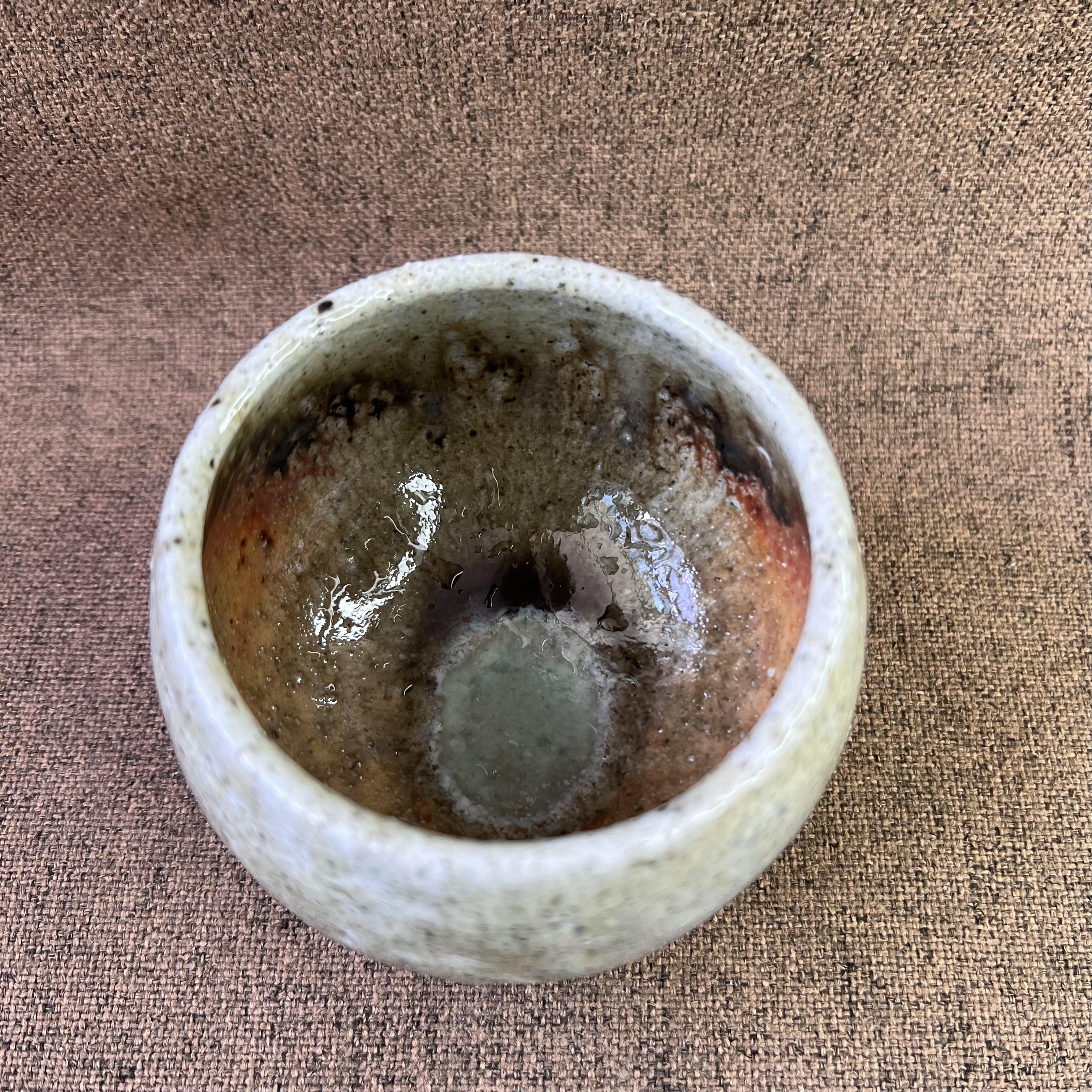 柴烧瓷器里窑宝:粗陶落灰蓝彩雪花釉,带有建盏耀变油滴层次感,太美了