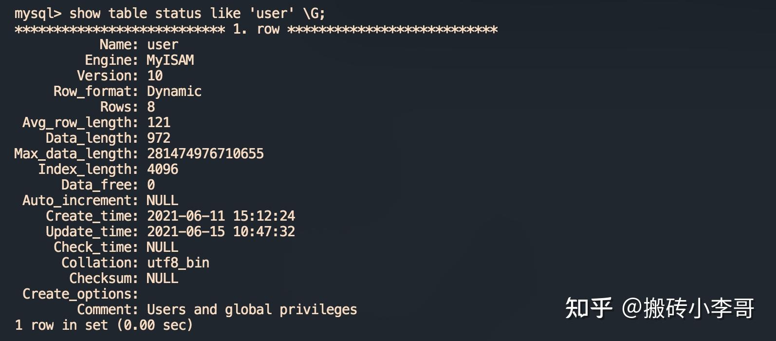 mysql-show-table-status