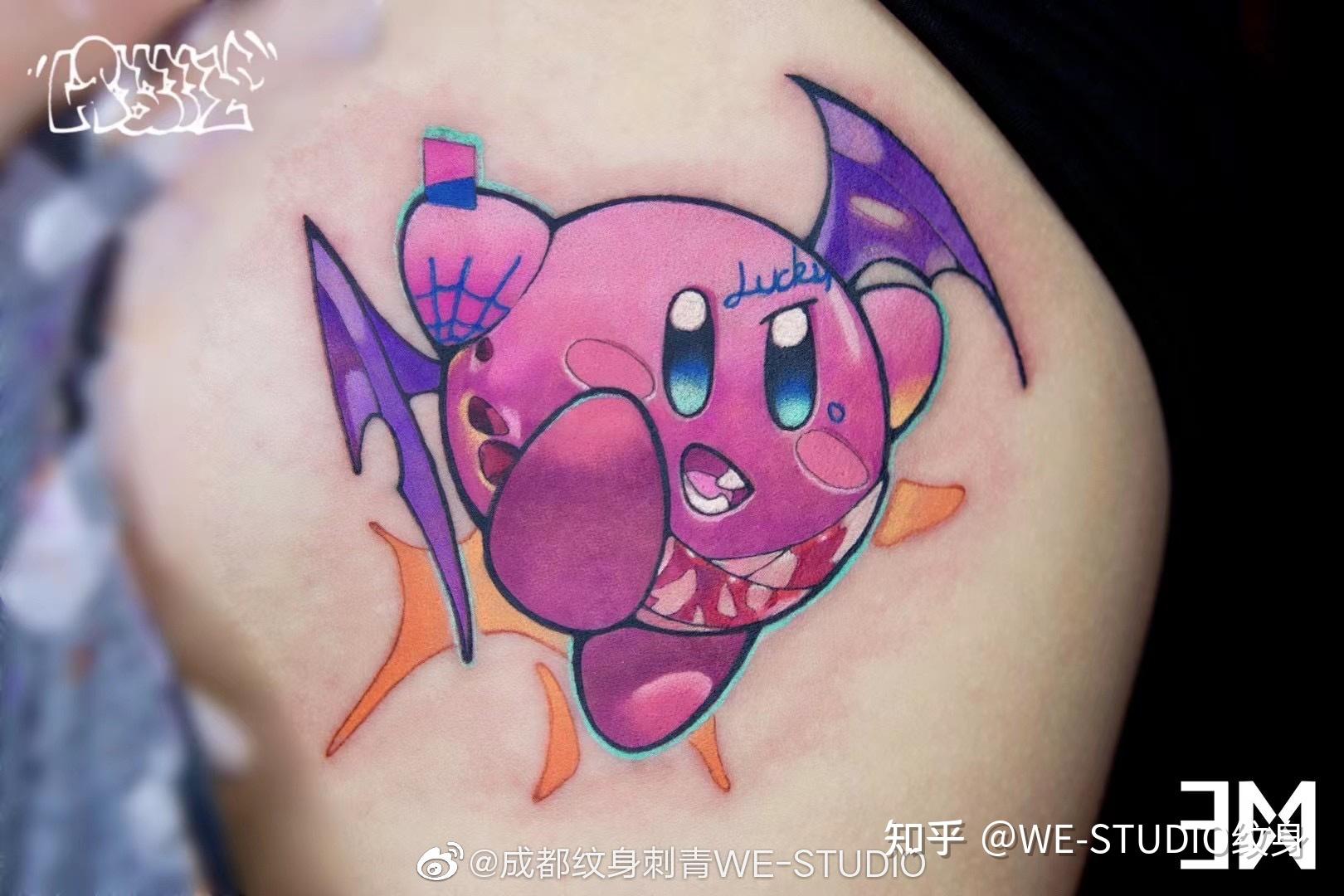 星之卡比卡通纹身遮盖tattoo原创设计westudio成都纹身刺青店