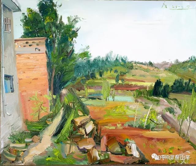 河南南召石舍人家来了一拨写生的专业画家