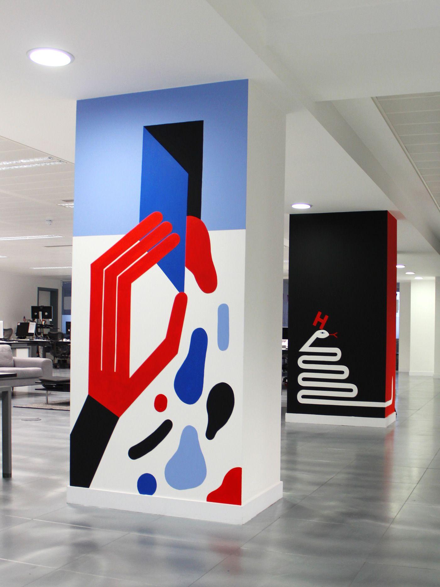 办公室里突兀的大柱子,这样做设计感满满 - 知乎