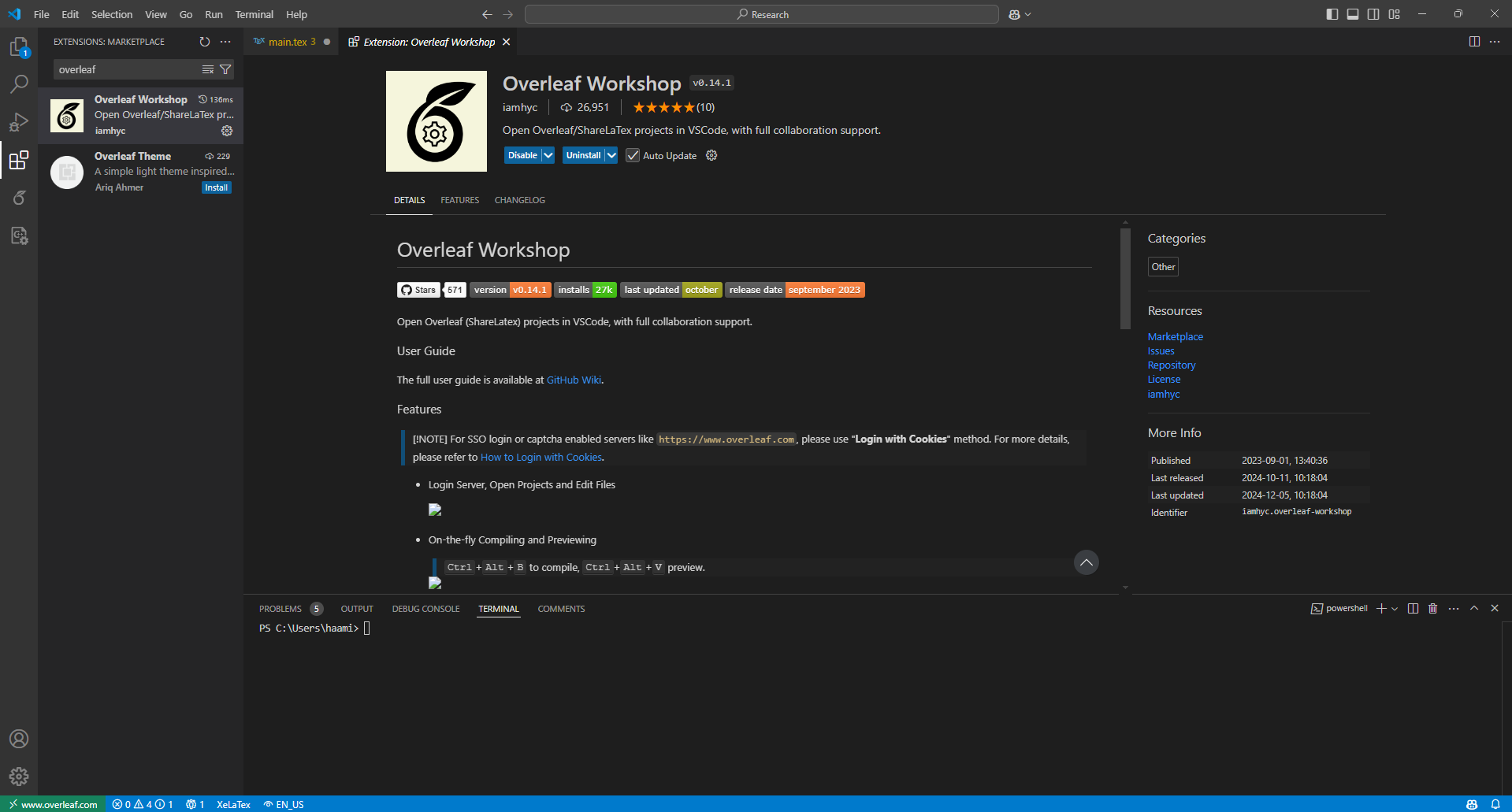 VScode Overleaf vscode-overleaf