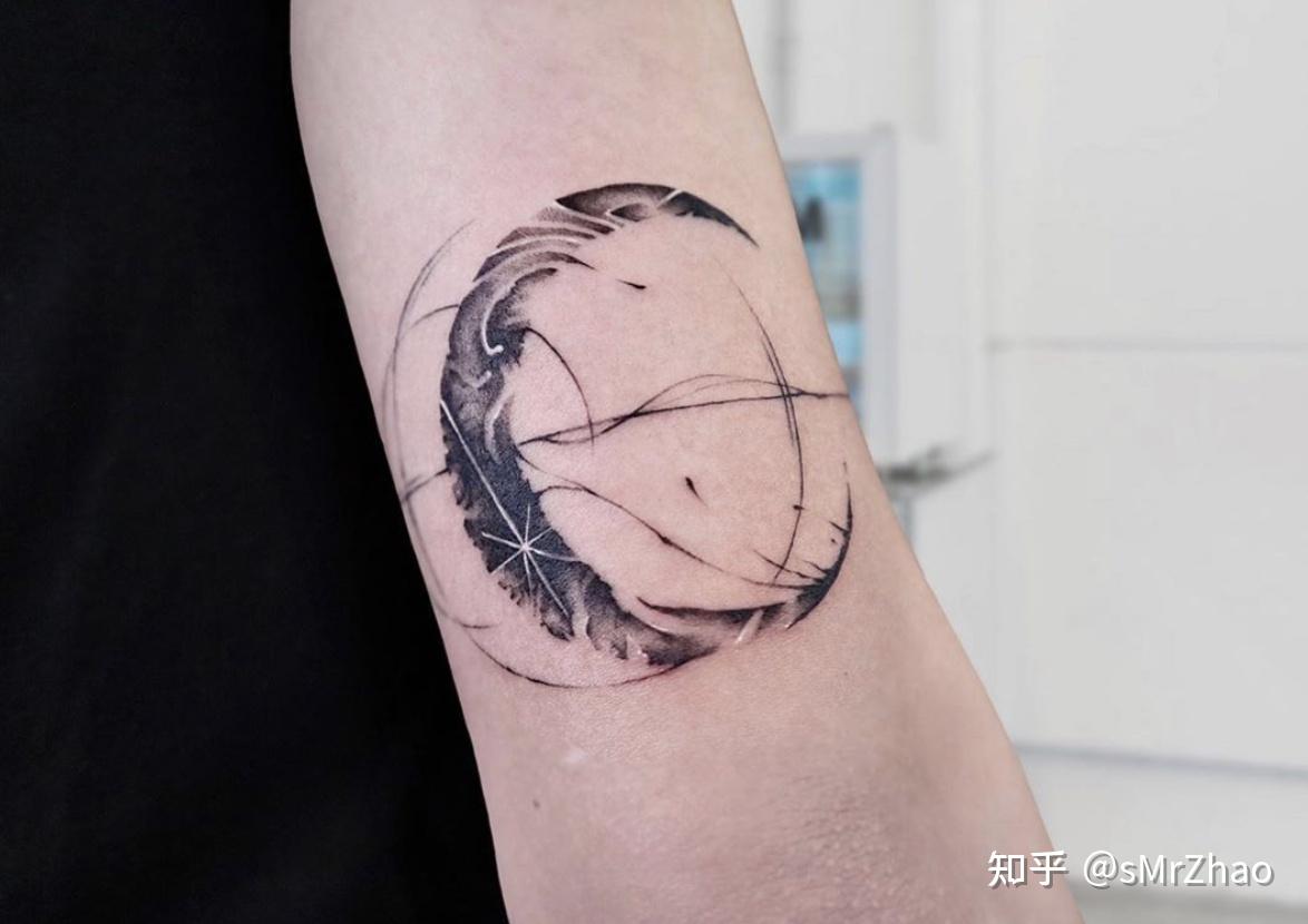 smrzhao纹身推荐第269期黑白线条水滴飞溅静物设计感纹身