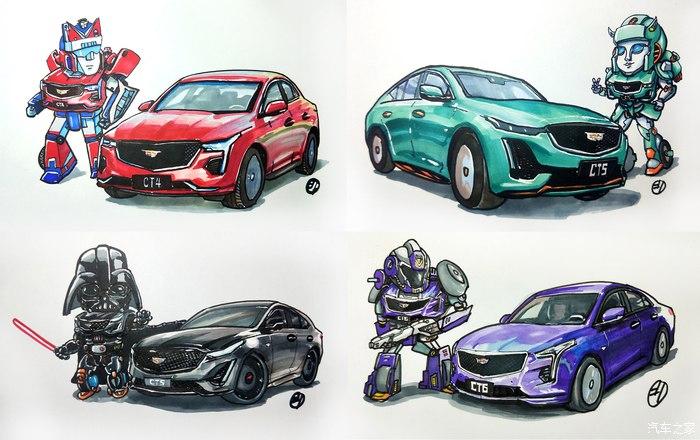 已经画了好几幅,q版汽车人变身了.慢慢摸到了一些儿自己的风格.