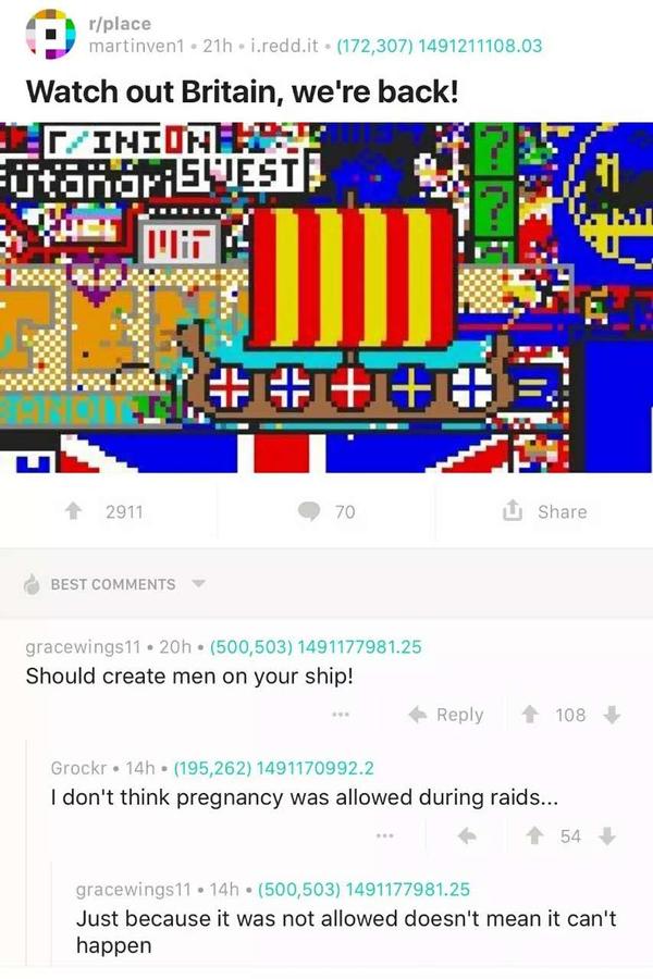 如何评价 <wbr>Reddit <wbr>的 <wbr>2017 <wbr>年愚人节 <wbr>/r/place <wbr>像素画活动？