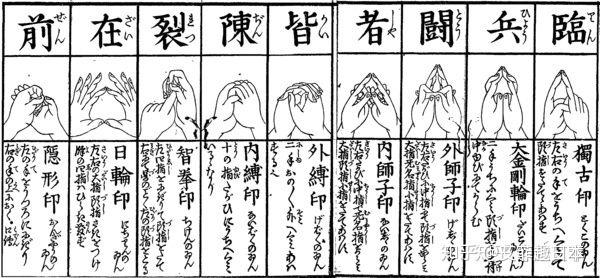 比如最经典的九字护身法,读作"临兵闘者皆阵列在前" .