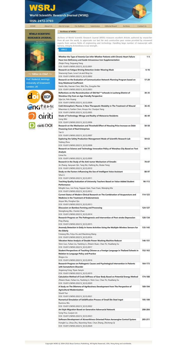 World scientific research journal wsrj issn 2472 3703 