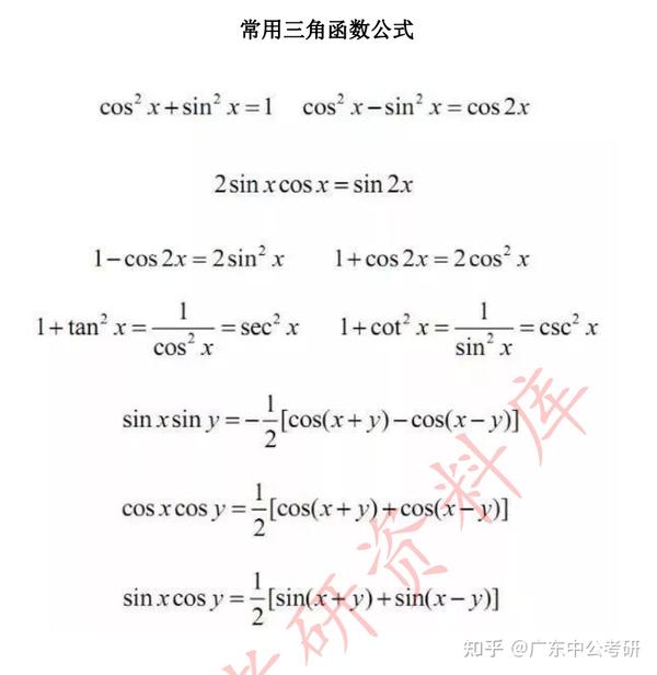 【数学公式】考研数学冲刺备考:常用公式大盘点(含PDE文档) - 知乎