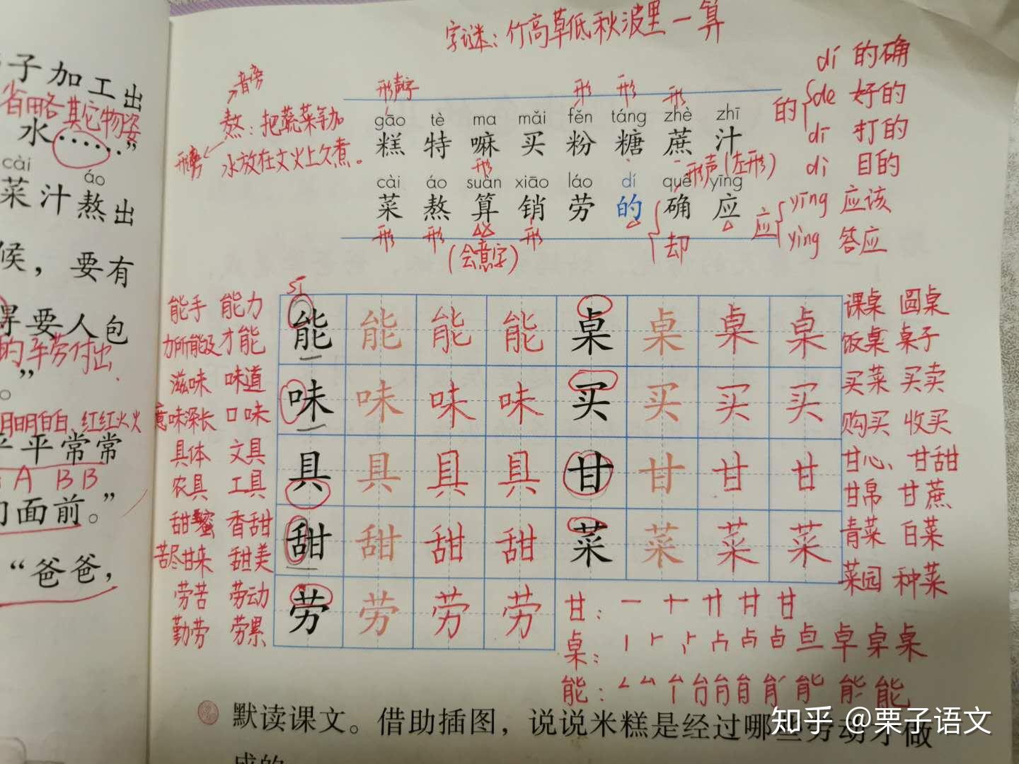 千人糕生字课后图片