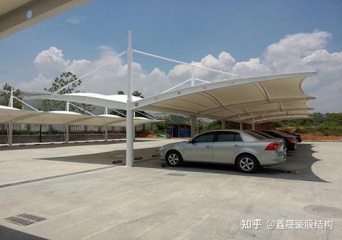 室外露天停车场膜结构停车棚雨棚的结构和样式介绍