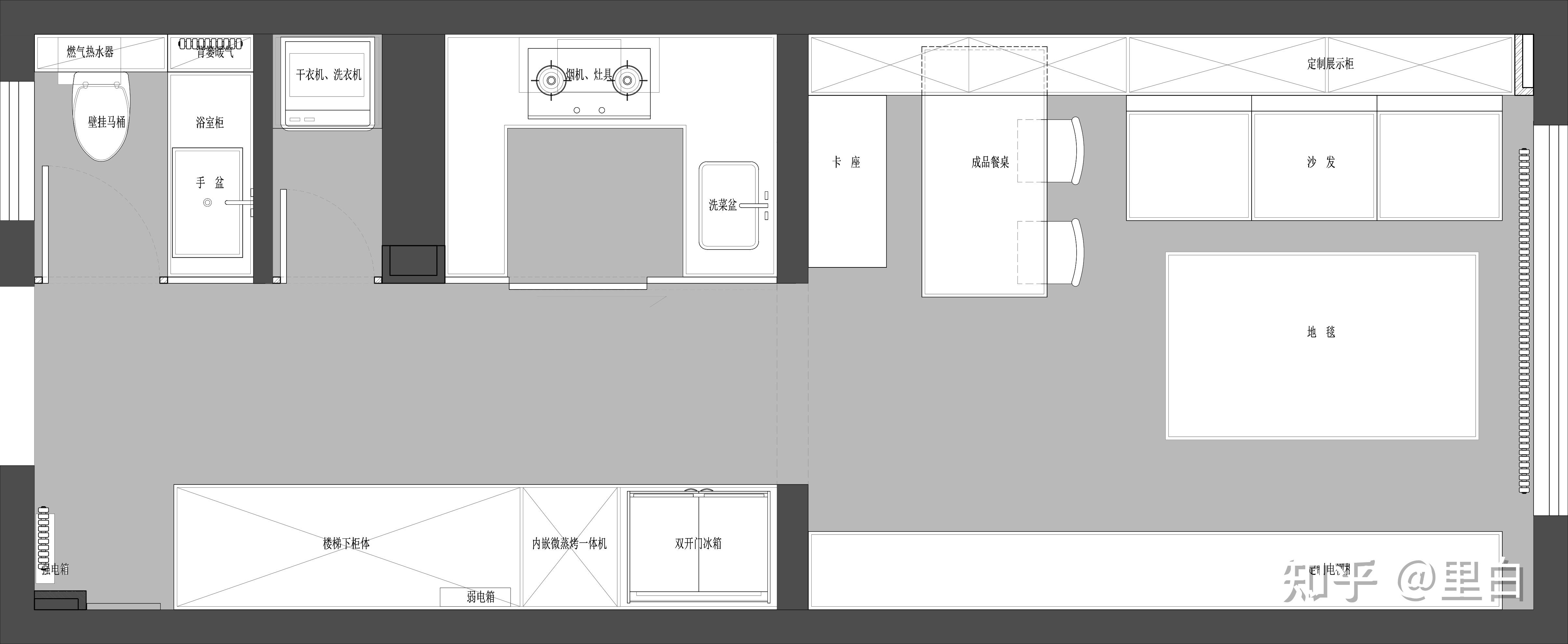 89m05loft長條房改完格局住出大開間通透感